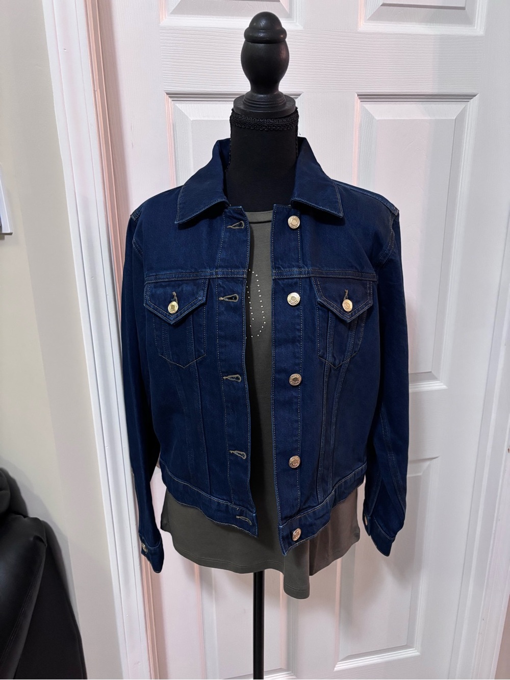 Michael Kors Women’s Vintage Dark Blue Denim Jacket - Y2K - Picture 6 of 12